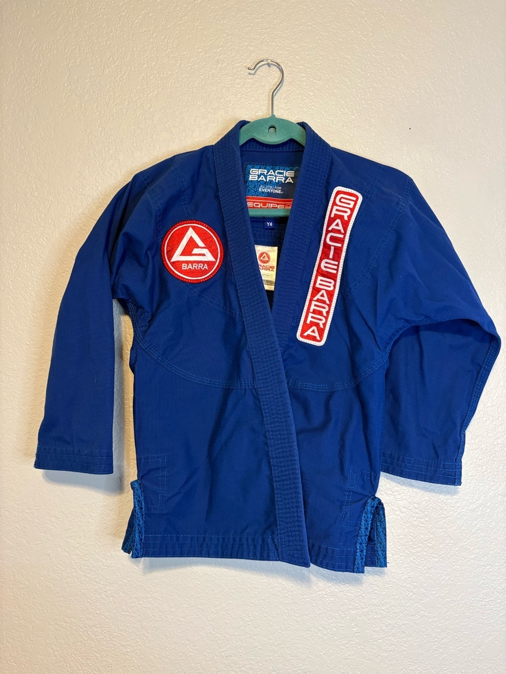 Gracie Barra Kimono/Gi Jacket Youth Y4 Blue MMA Jiu Jitsu Ripstop (Top Only)